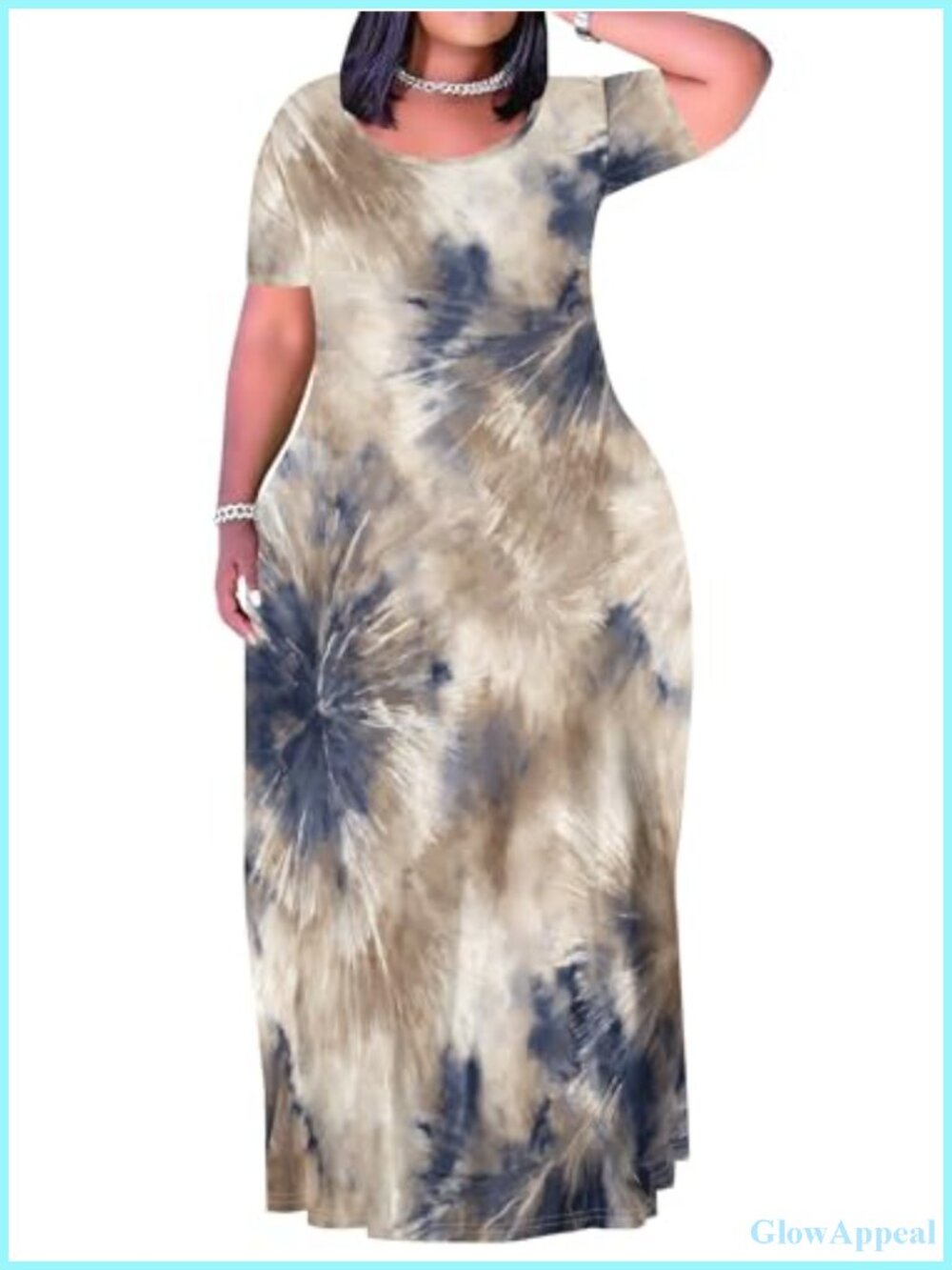Plus Size Short Sleeve Maxi Dress Bodycon Casual Summer Vacation